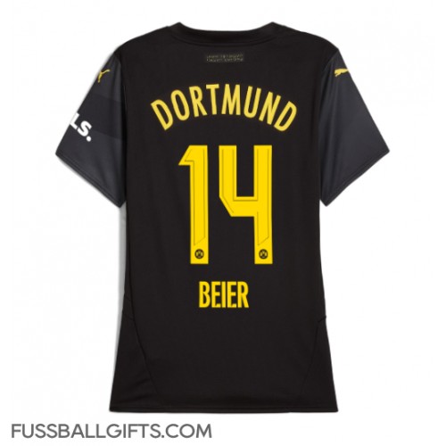 Borussia Dortmund Maximilian Beier #14 Fußballbekleidung Auswärtstrikot Damen 2024-25 Kurzarm